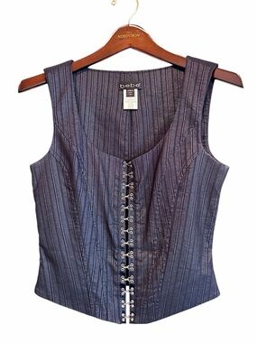 BEBE Vintage corset top, Stretchy, black, sz M